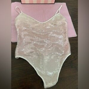 Victoria's Secret Cream Sequin Chemise